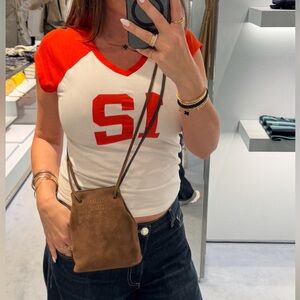 Miu Miu Rich Brown Suede Pouch